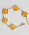 Orange Pearl Clover Bracelet