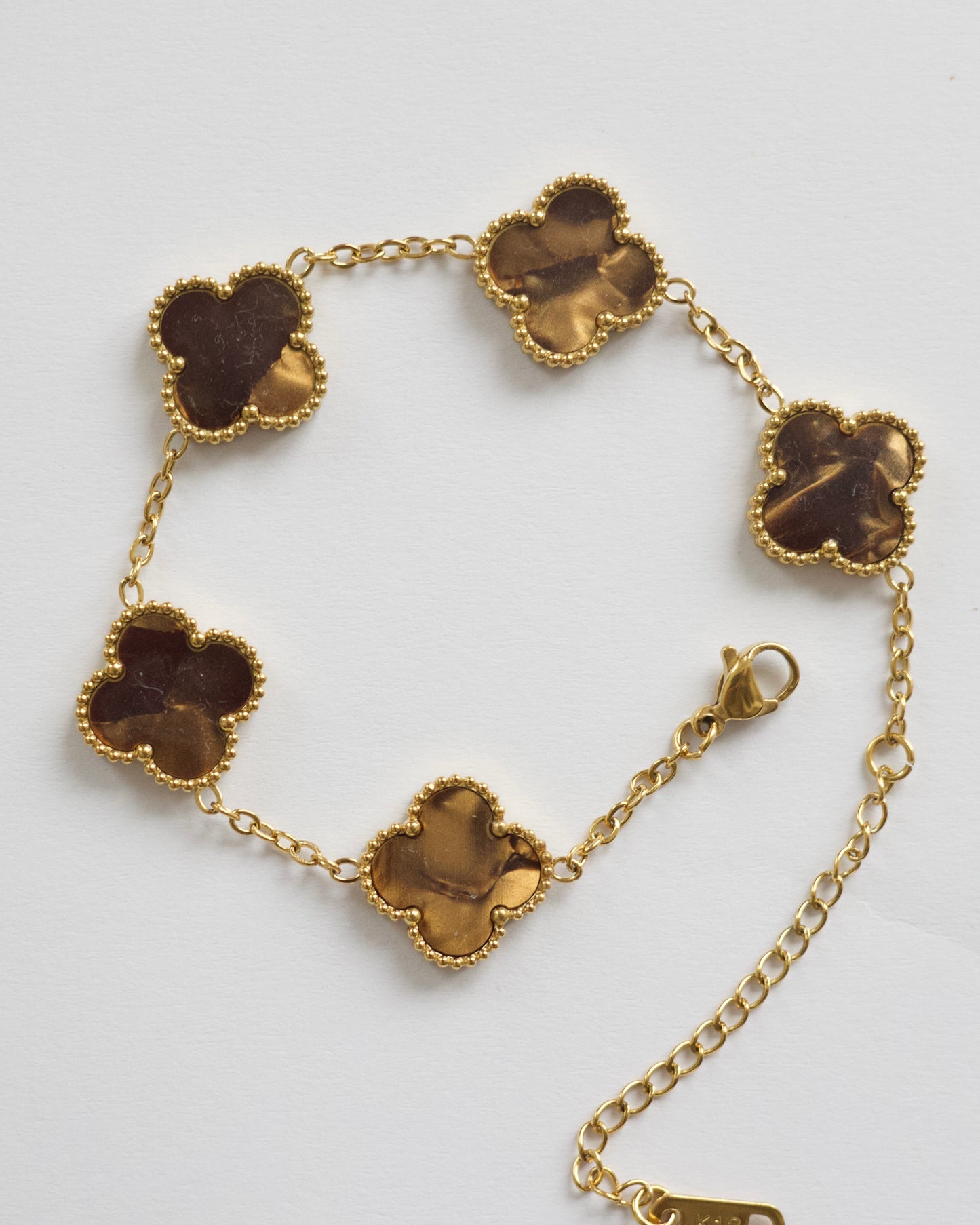 Brown Pearl Clover Bracelet