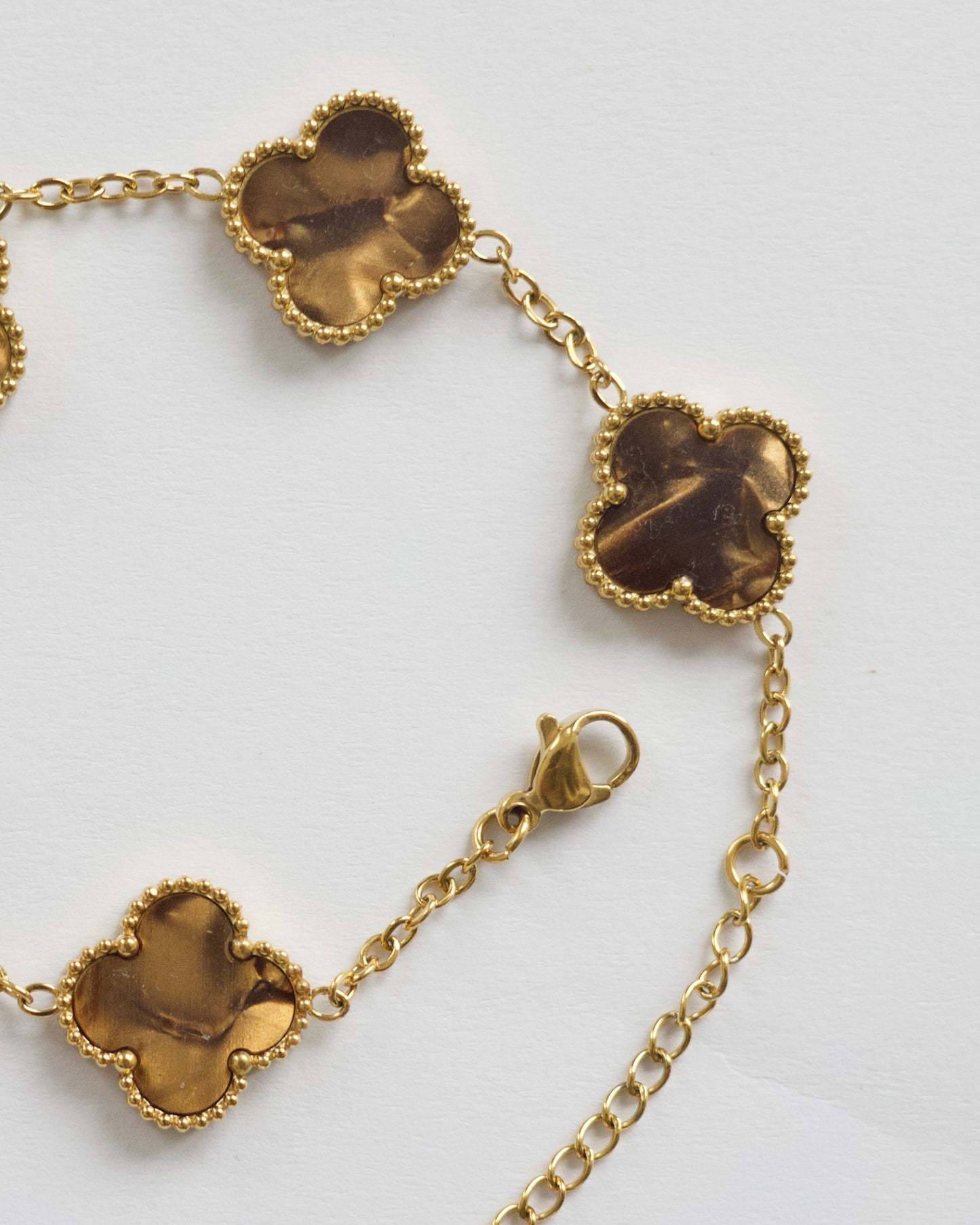 Brown Pearl Clover Bracelet