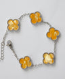 Orange Pearl Clover Bracelet