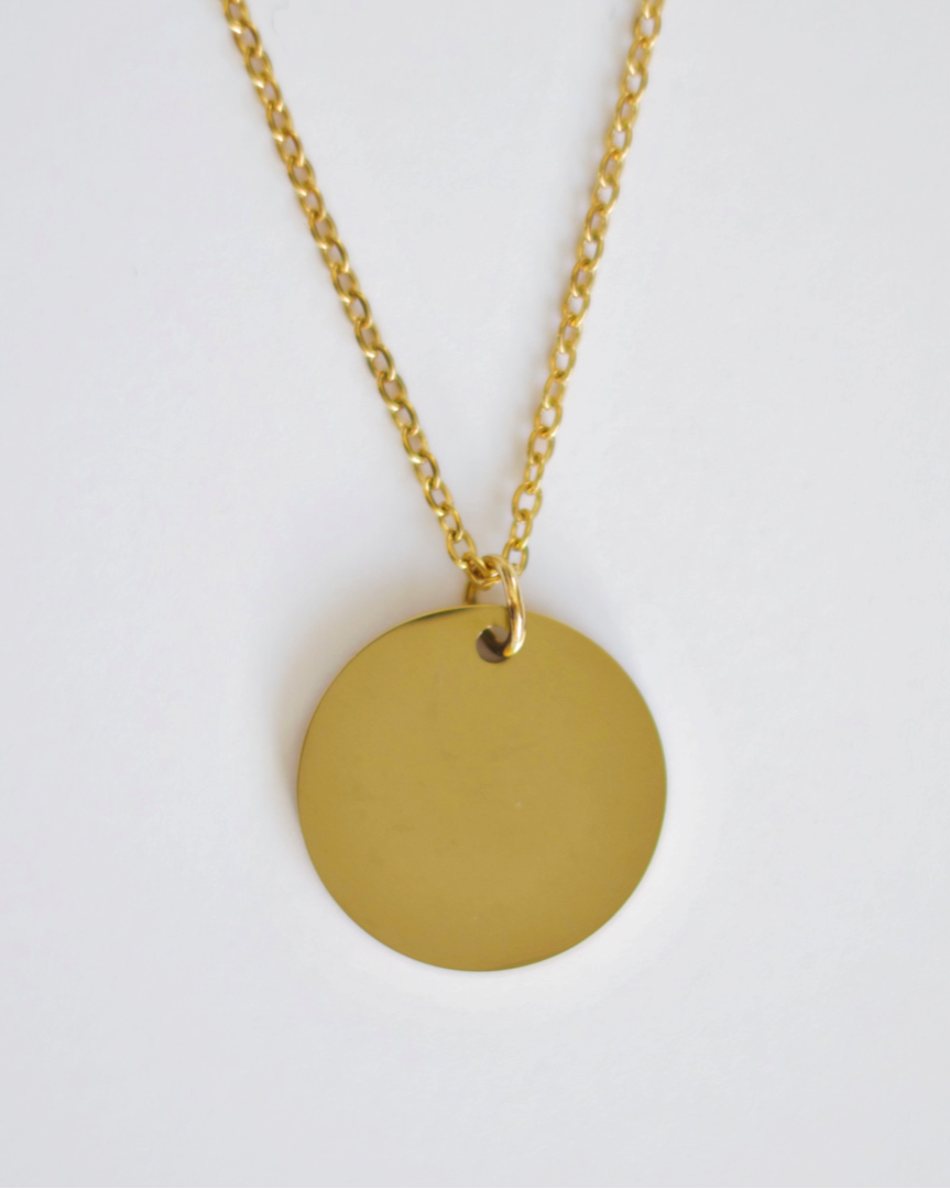 Gold Sophia Engraved Necklace