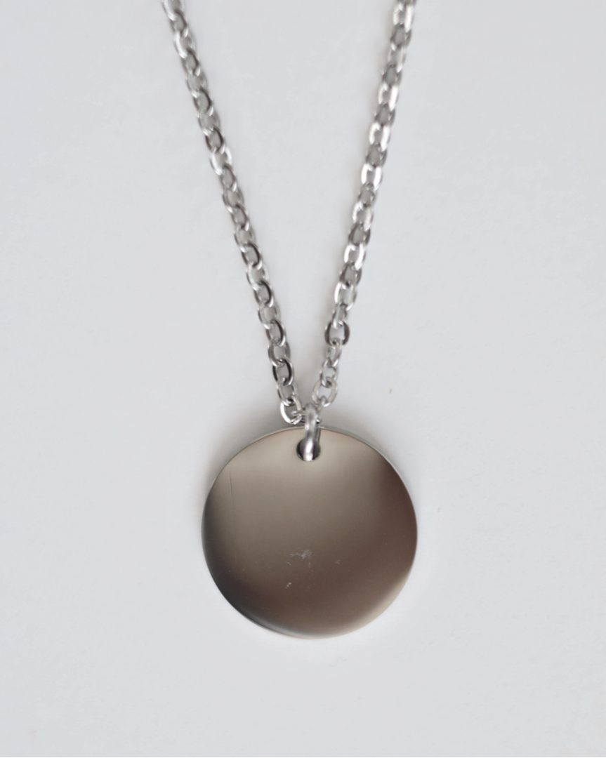 Silver Sophia Engraved Necklace