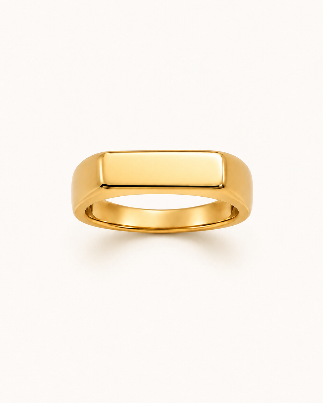 Dagger Custom Engraved Slim Band Ring – Gold