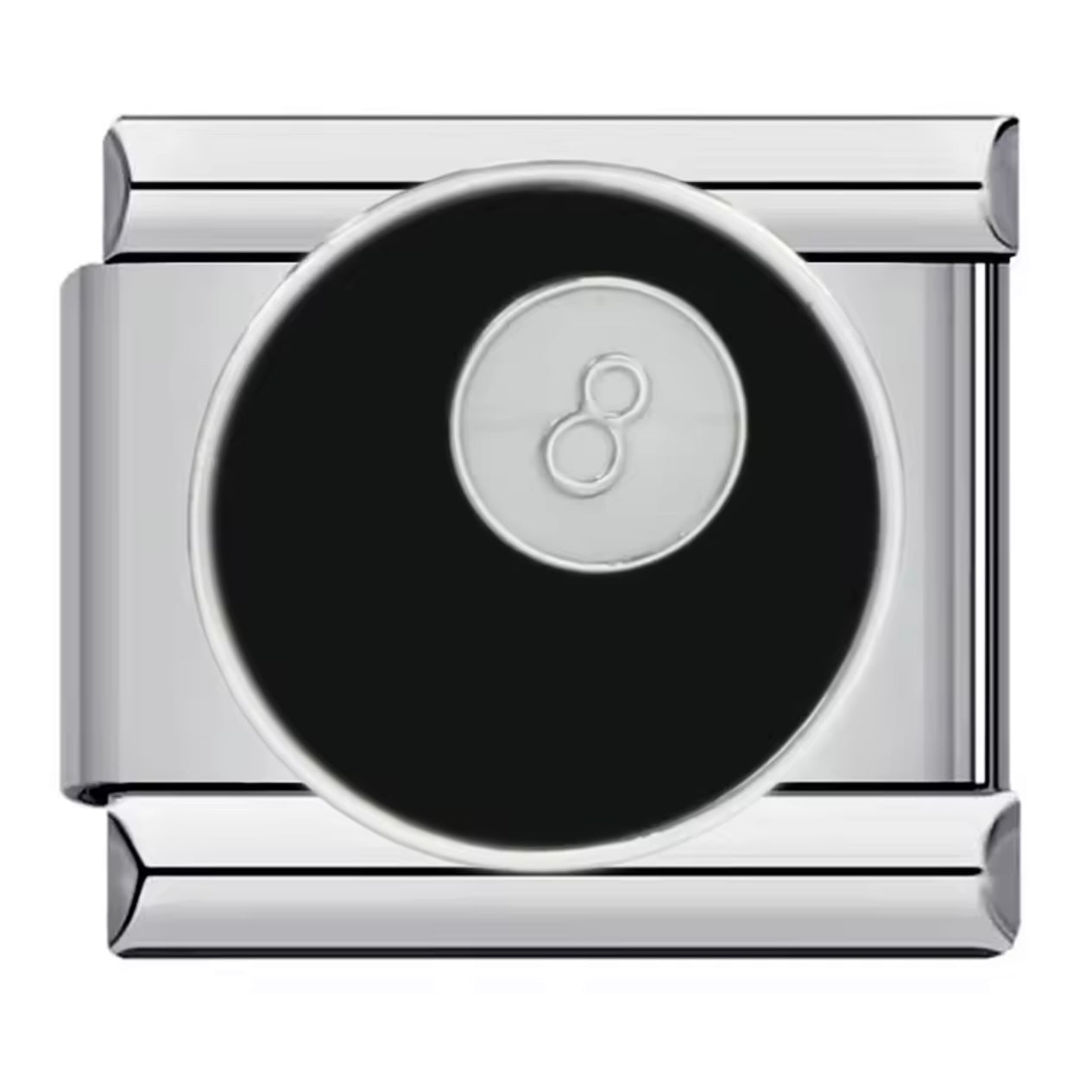 8 Ball Silver - Italian Charm