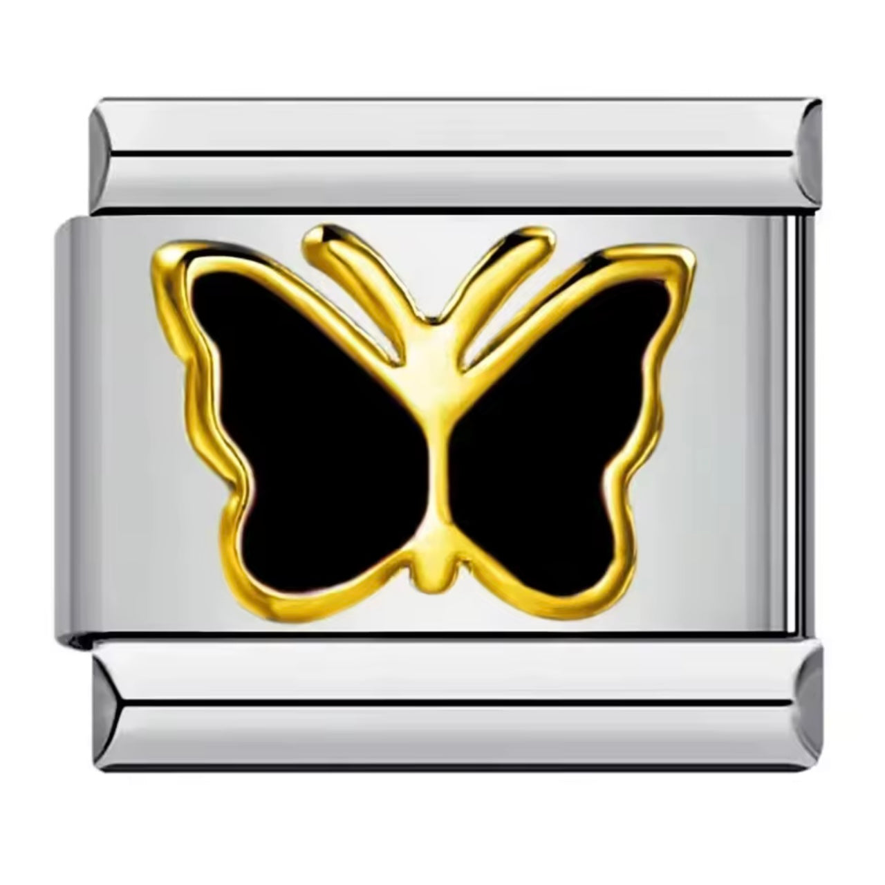 Butterfly Black Gold - Italian Charm