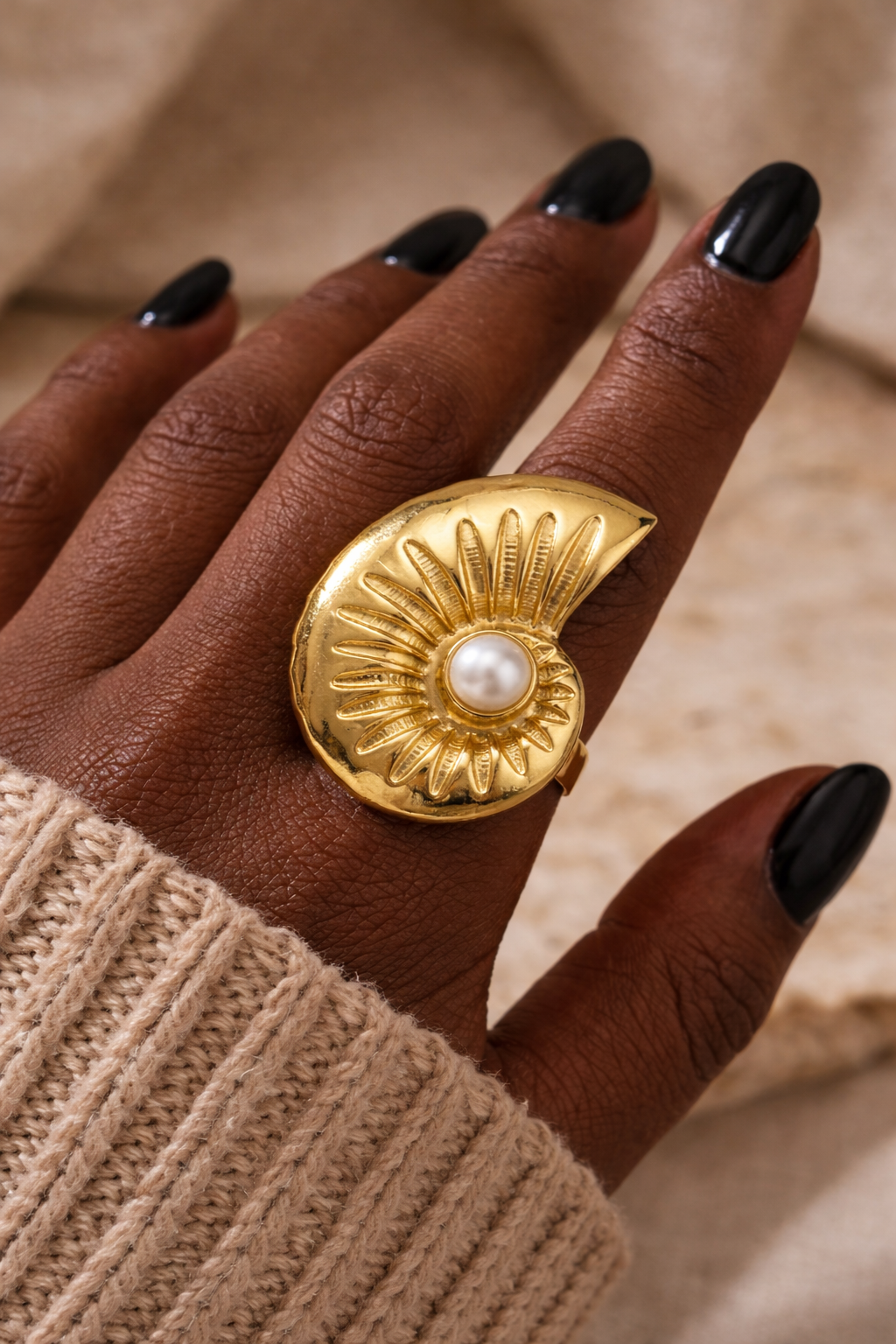 Pearl Conch Ring